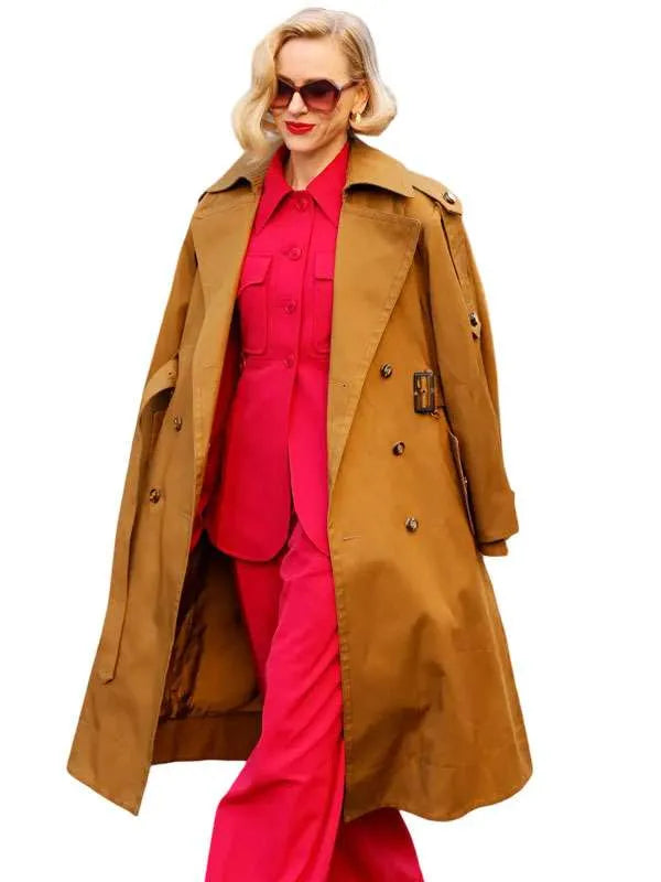 Paris Fashion Week 2026 Naomi Watts Brown Trench Coat