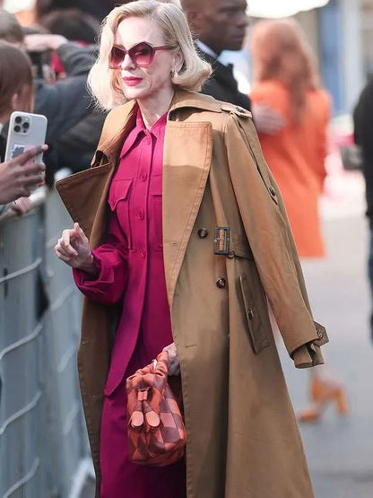 Paris Fashion Week Naomi Watts Brown Trench Coat