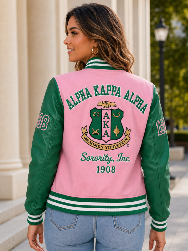 Pink Varsity Jacket Alpha Kappa