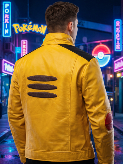 Pokemon Inspired Yellow Leather Jacket
