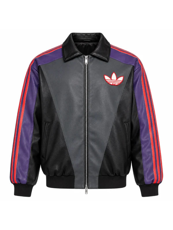Pokemon Mewtwo Purple Black Leather Track Jacket