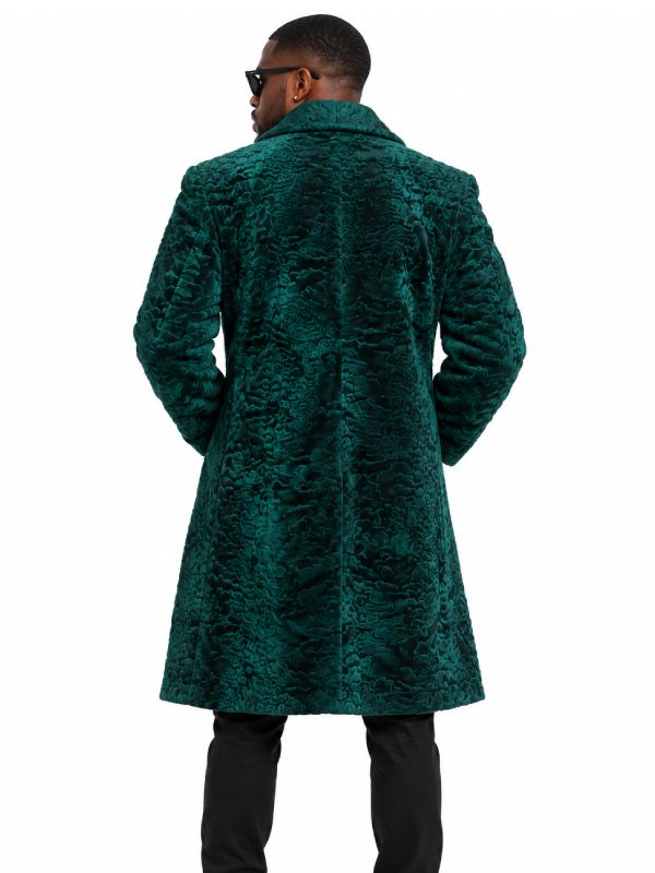 Real Persian Lamb Fur Coat Green