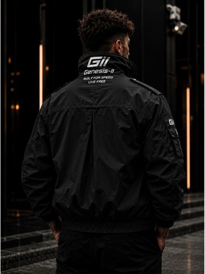 Red Cyberpunk Techwear Jacket Genesis-II Futuristic Streetwear