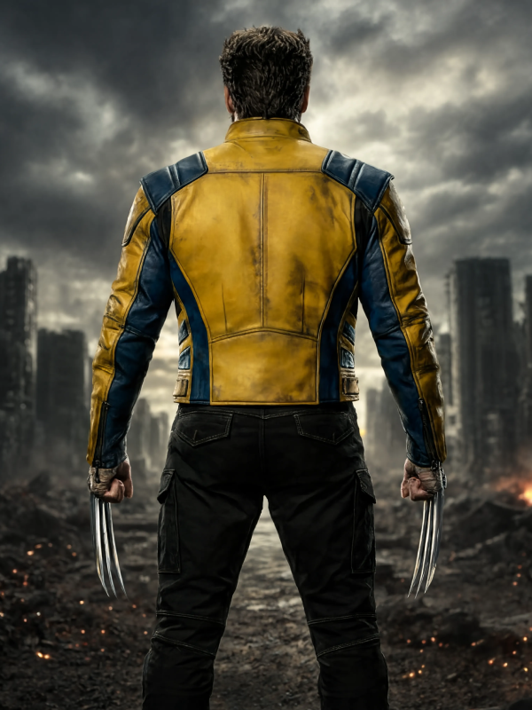 Retro Yellow Leather Jacket for Men