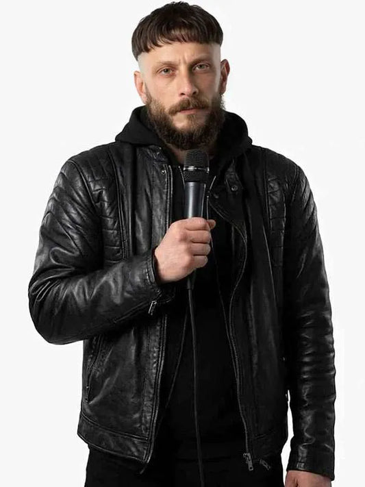 Richard Gadd Half Man Black Leather Jacket
