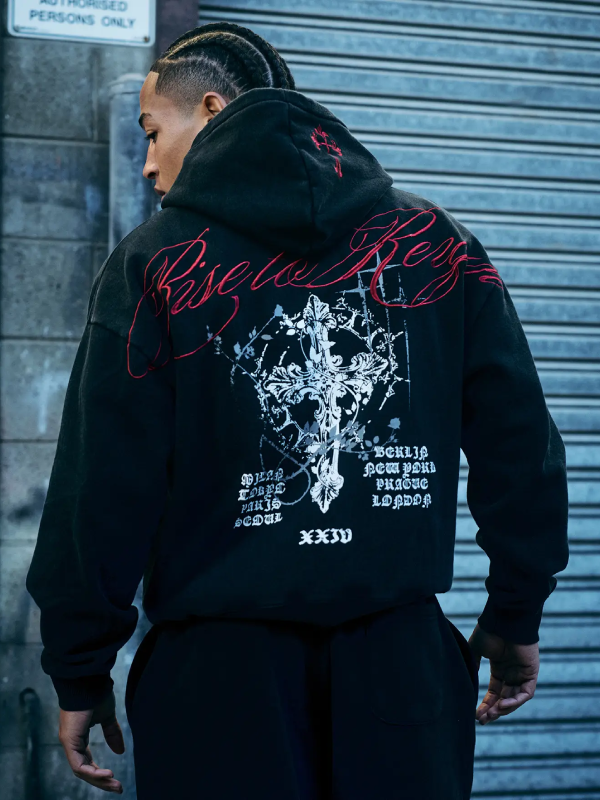 Rise To Reign Black Full Zip Up Hoodie