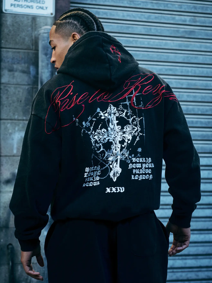Rise To Reign Black Full Zip Up Hoodie