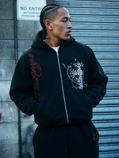 Rise To Reign Black Zip Hoodie for Men