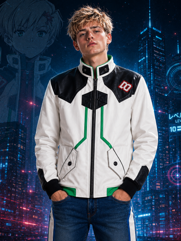 Roman Carax Cyberpunk Jacket Faux Leather Anime Cosplay Coat, Unisex