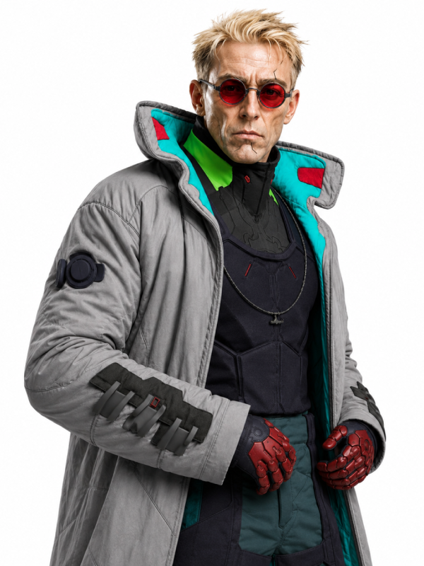 Sci-Fi Cyberpunk Long Coat Steampunk Techwear Halloween Costume Jacket