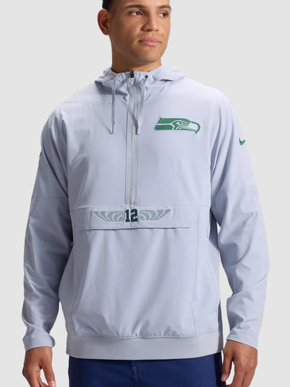 Seattle Seahawks 2026 Nike Rivalries Collection Gray Sideline Half Zip Anorak Jacket
