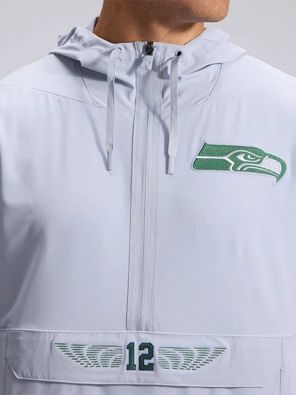 Seattle Seahawks Nike Rivalries 2026 Gray Half Zip Sideline Anorak Jacket
