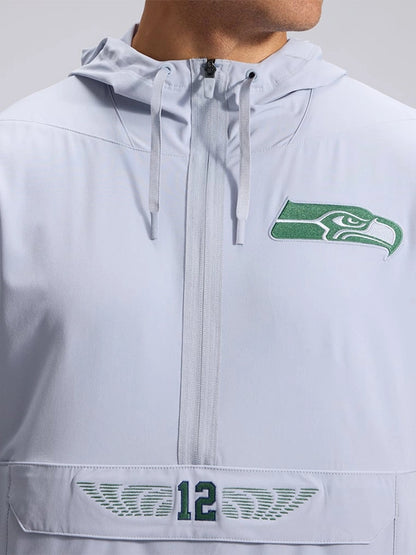 Seattle Seahawks Nike Rivalries 2026 Gray Half Zip Sideline Anorak Jacket