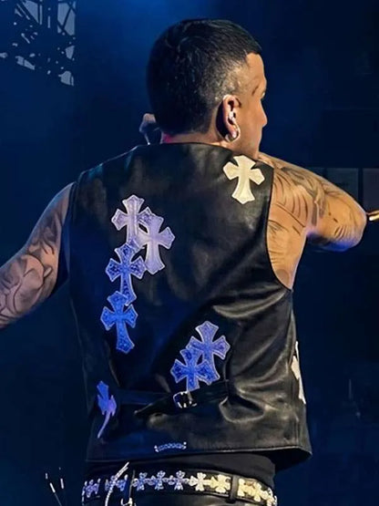 Sfera Ebbasta Stadio San Siro 2026 Leather Vest
