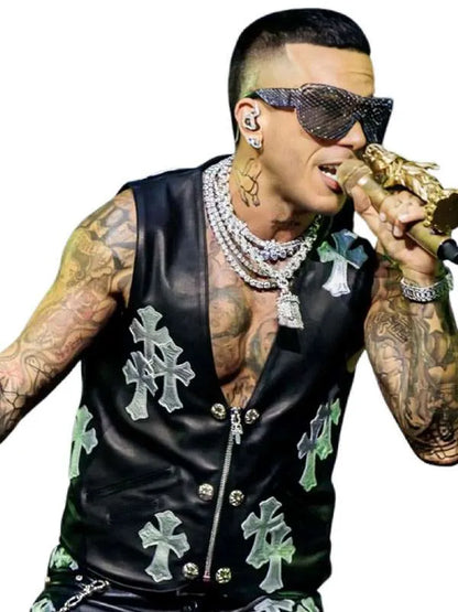 Sfera Ebbasta Stadio San Siro Leather Vest