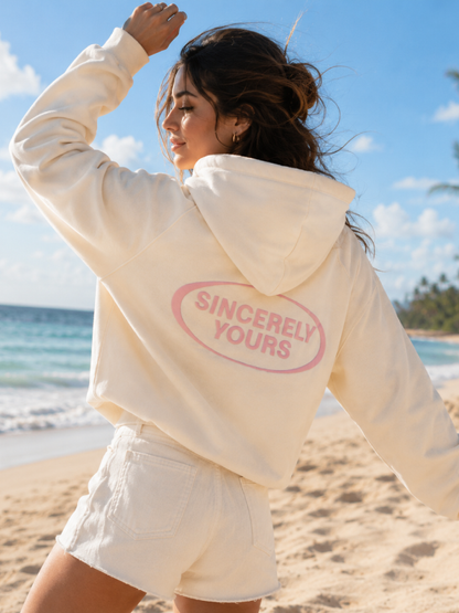 Sincerely Yours Cream Oversized Hoodie