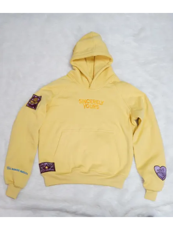 Sincerely Yours Mustard Yellow Fleece Hoodie