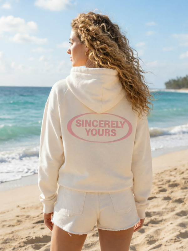 Sincerely Yours Unisex Cream Hoodie