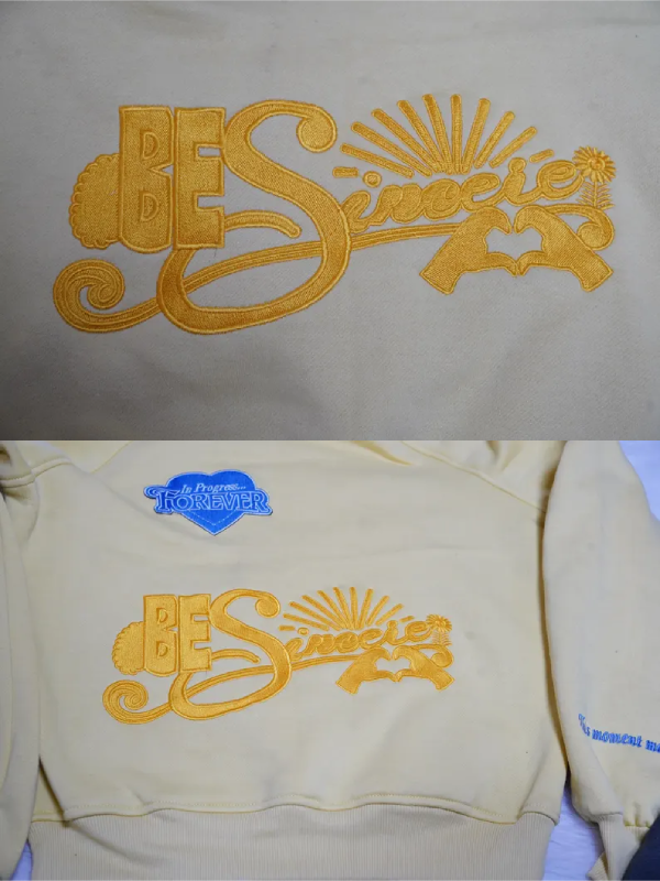 Sincerely Yours Yellow Fleece Hoodie Trendy Oversized Fit Casual Wear