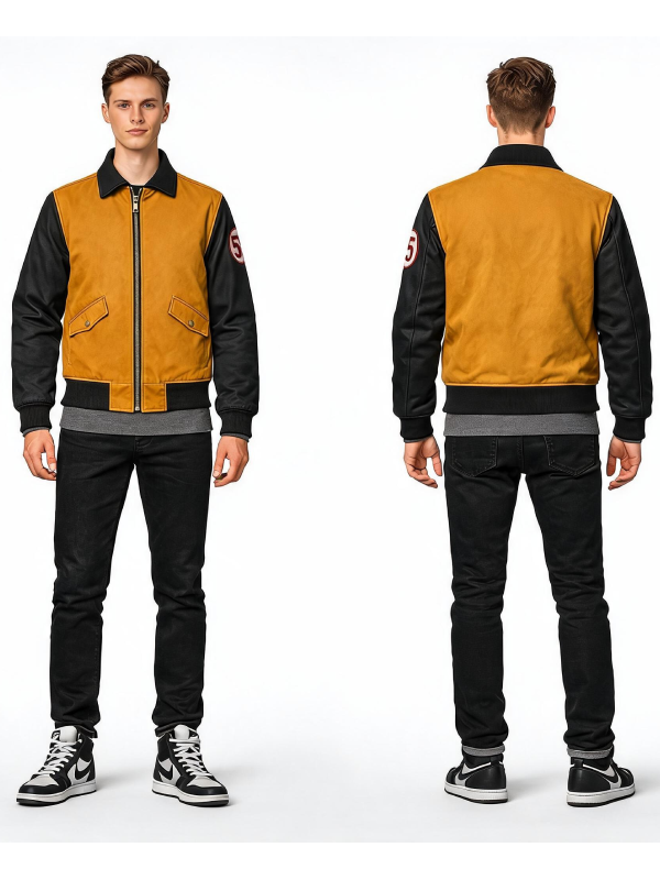 Slim Fit Orange Denim Jacket Classic Style
