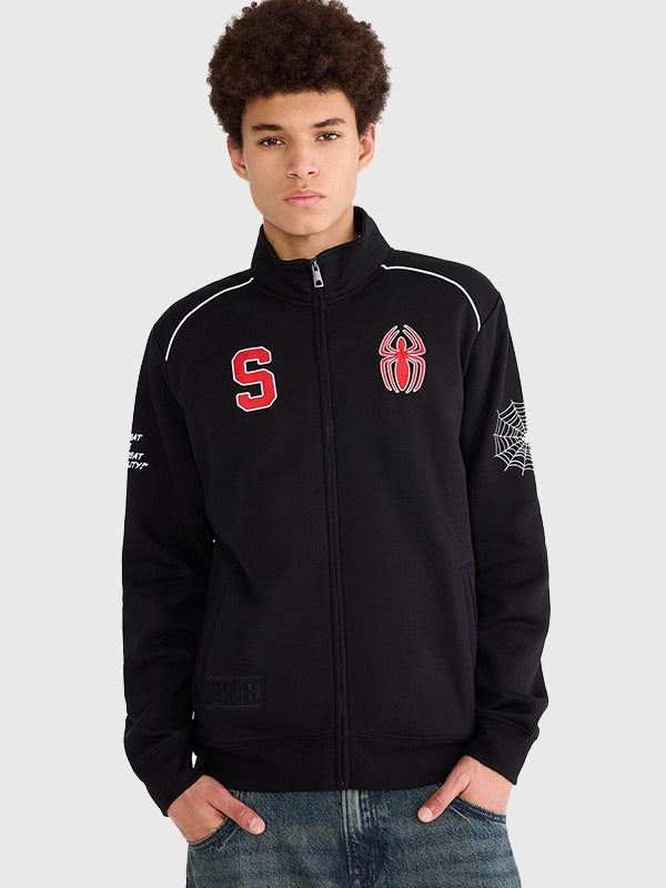 Spider Man Marvel Aeropostale Black Zip Up Fleece Track Jacket 2026
