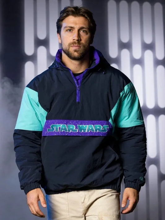 Star Wars Boba Throw back Multicolor Anorak Pullover Jacket