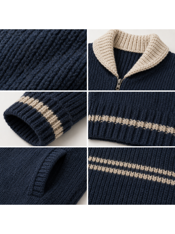 Striped Navy Cardigan Sweater