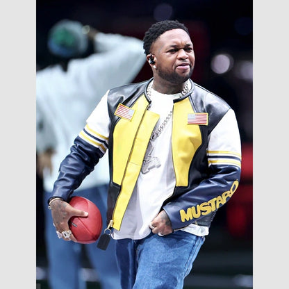 Super Bowl LIX Mustard Vanson Star Leather Jacket