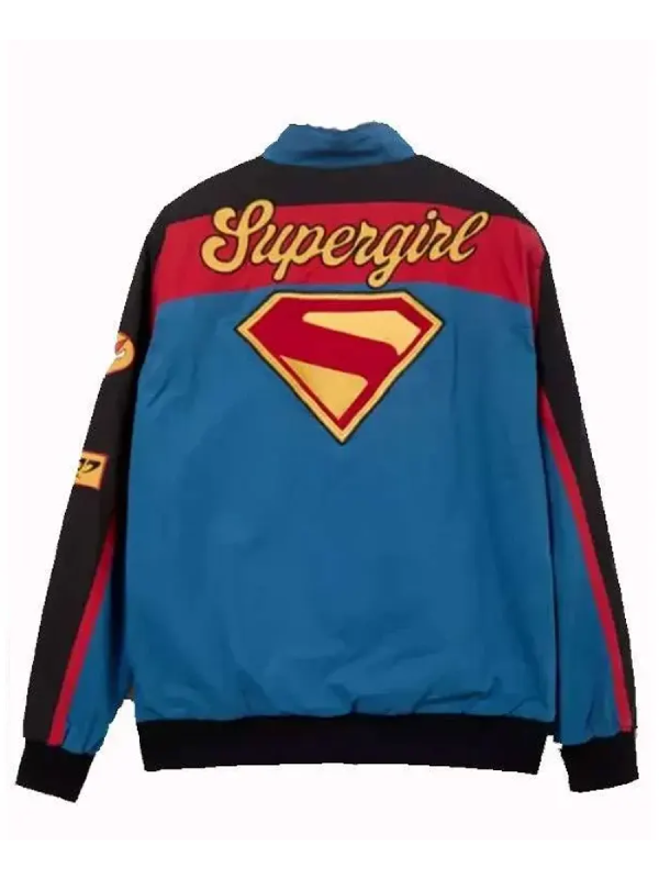 Supergirl Patchwork Blue Windbreaker Jacket for Women