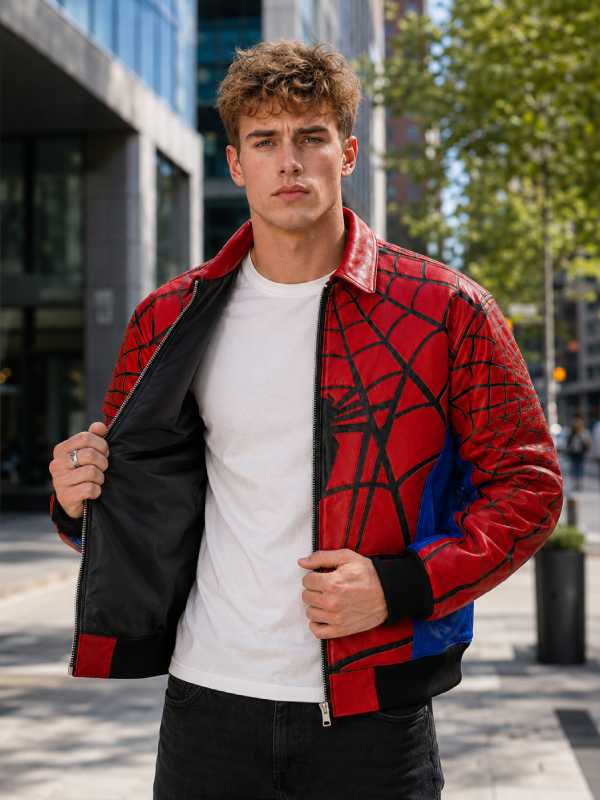 Supreme Spider-Man Leather Jacket