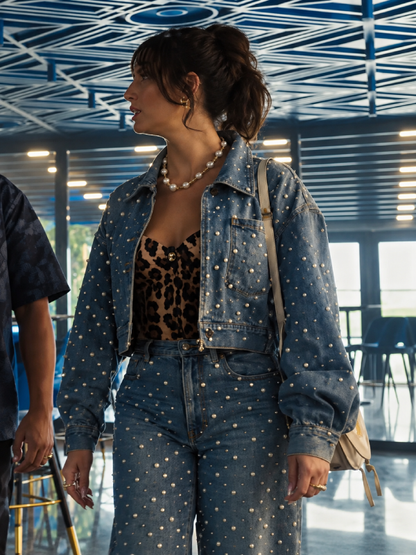 Susie Glass Denim Jacket The Gentlemen Season 2 Cropped Jacket