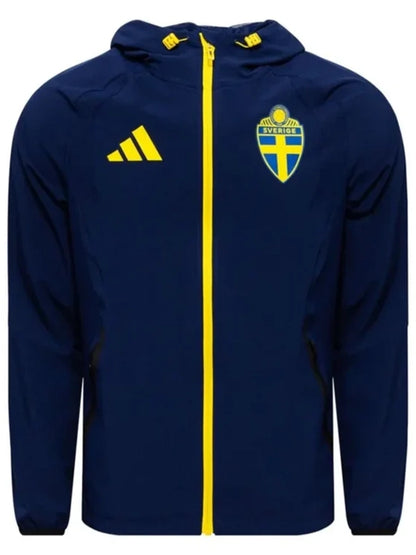 Sweden FIFA World Cup 2026 adidas Tiro 26 Travel Woven Navy Blue Jacket