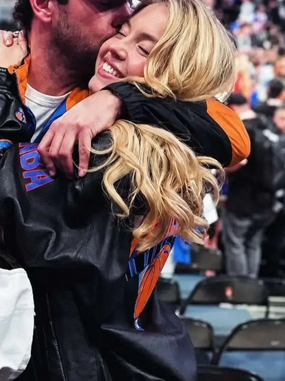 Sydney Sweeney NY Knicks Play off Game Leather Jacket