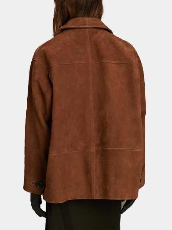 TV Series The Gentlemen S02 Benedetta Porcaroli Brown Suede Coat