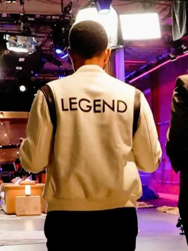 TV Show The Voice Season 29 John Legend Full Snap Varsity Jacket in White
