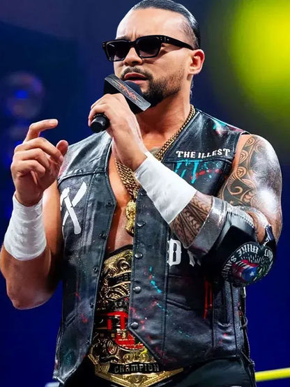 TV Special TNA Rebellion 2026 Mike Santana Black Leather Vest