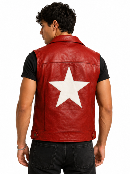 Terry Bogard Inspired Red Leather Vest