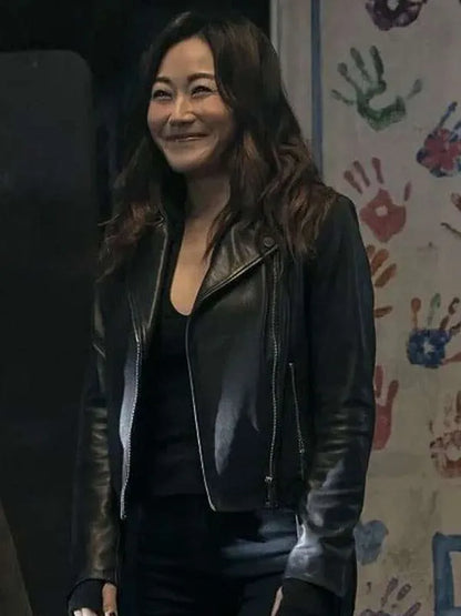 The Boys 2026 Kimiko Miyashiro Black Biker Leather Jacket