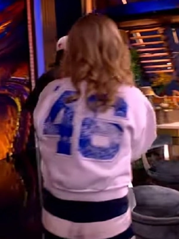 The View 2026 Sara Haines New York Knicks White Half Zip Sweatshirt