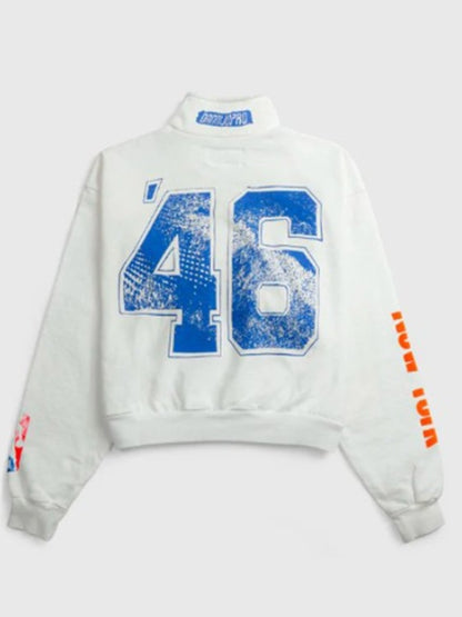 The View 2026 Sara Haines New York Knicks White Half Zip Sweatshirt Unisex