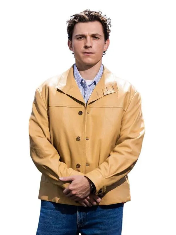 Tom Holland Spider Man Brand New Day 2026 Berlin Photocall Leather Jacket