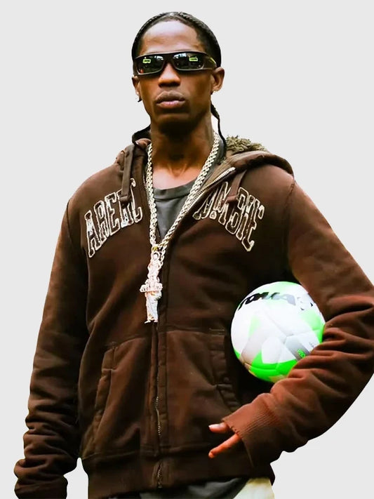 Travis Scott TOMA Football Event NYC Faux Fur Hooded Jacket