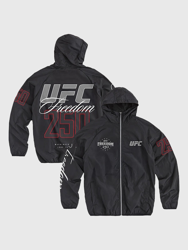 UFC Freedom 250 Black Windbreaker Jacket for Men