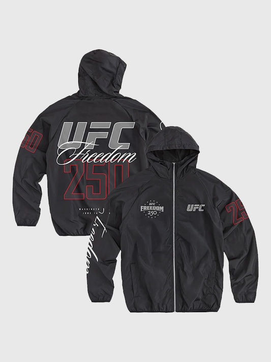 UFC Freedom 250 Black Windbreaker Jacket for Men