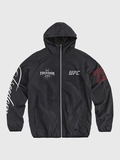UFC Freedom 250 Hooded Black Windbreaker Jacket