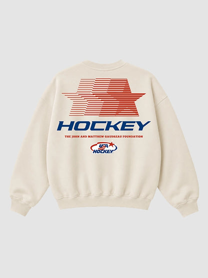 USA Hockey X John Matthew Gaudreau Foundation Cream Fleece Sweatshirt