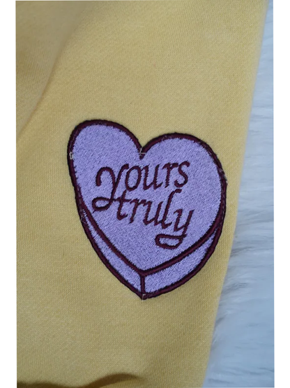 Unisex Yellow Oversized Hoodie Thick Fleece Warm Pullover Streetwear