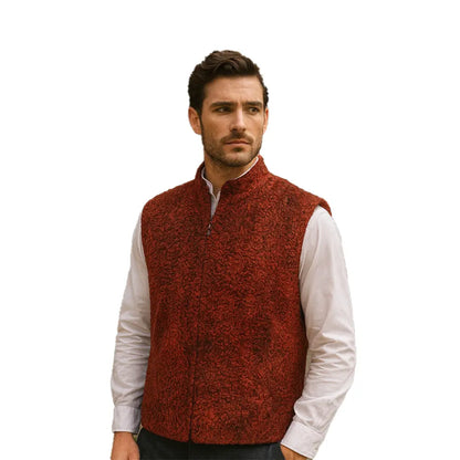 Men's Red real Persian Lamb Fur vest