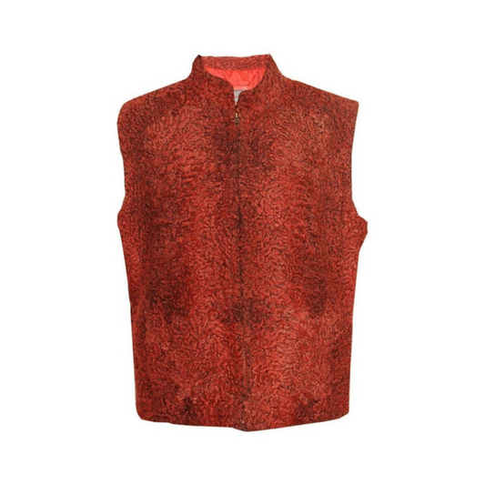 Men's Red real Persian Lamb Fur vest