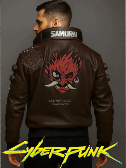 V's Samurai jacket Cyberpunk 2077 Men's Bomber Real Leather
